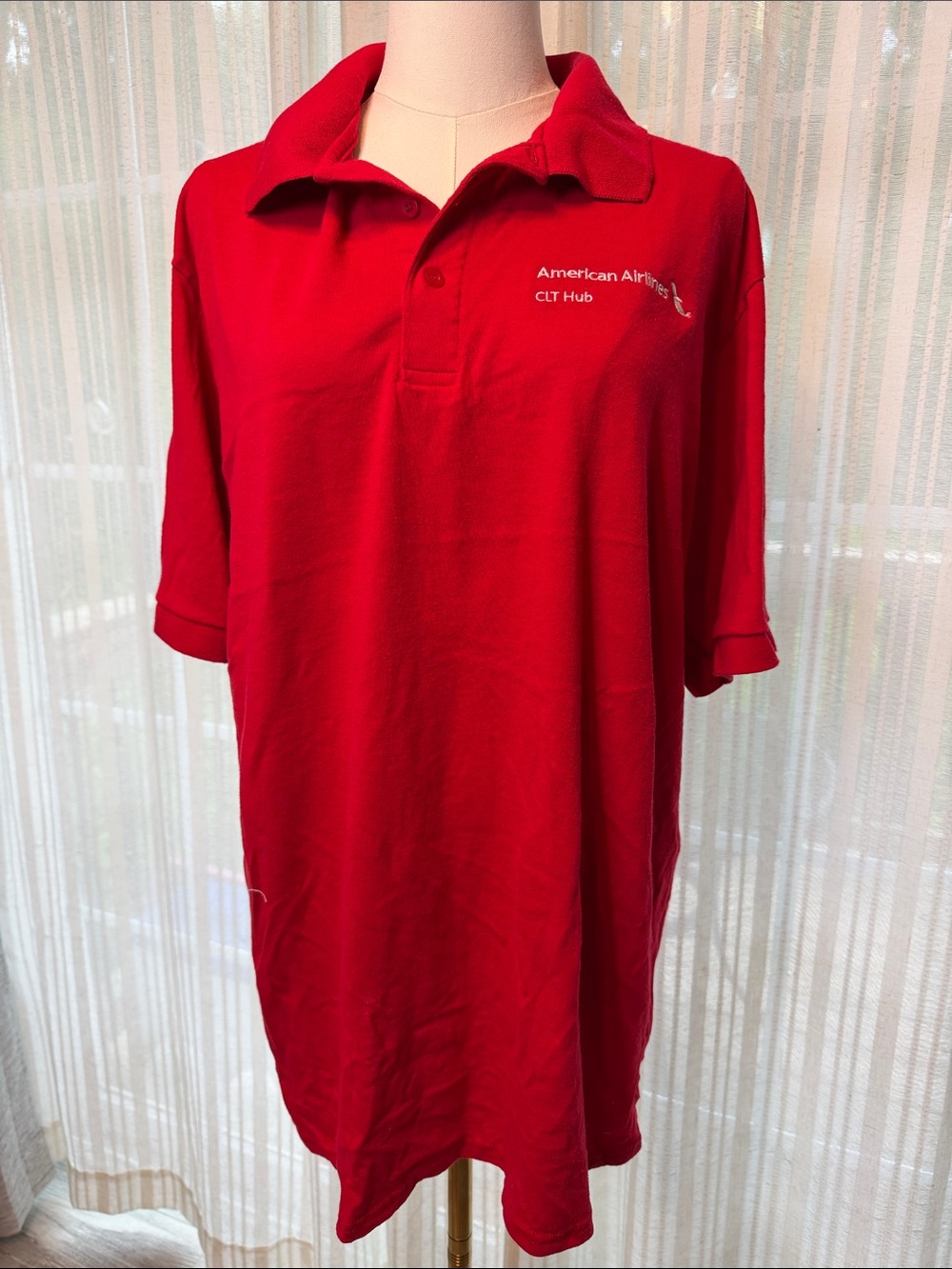 American Airlines CLT Hub Red Polo Shirt - Never Worn